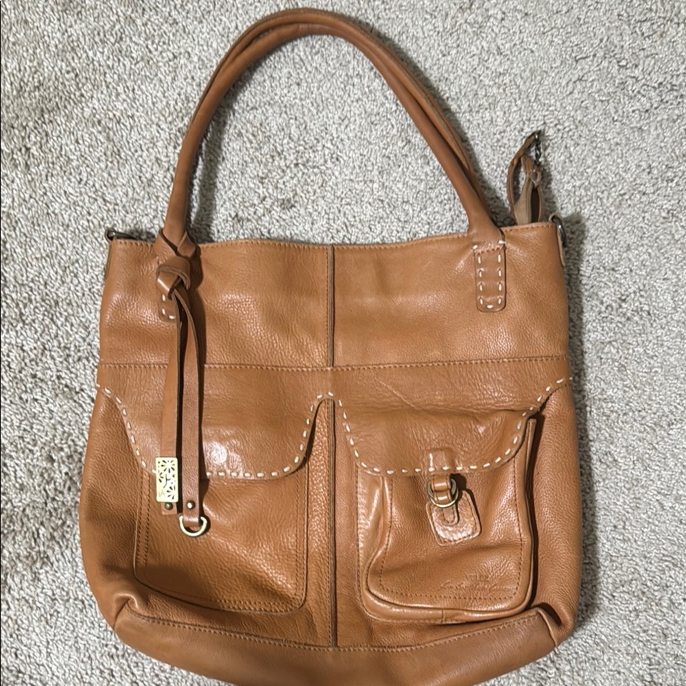 Tan Leather Tote Bag from Velez